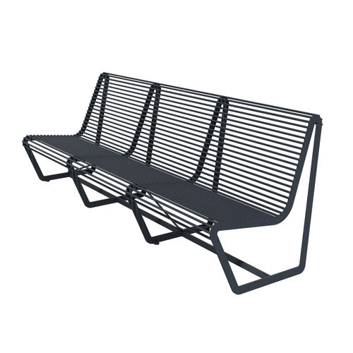 Contemporary public bench - 01706 - A Amop Synergies - painted steel / with backrest / without armrests