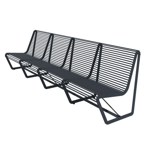 Contemporary public bench - 01714 - A Amop Synergies - painted steel / with backrest / without armrests