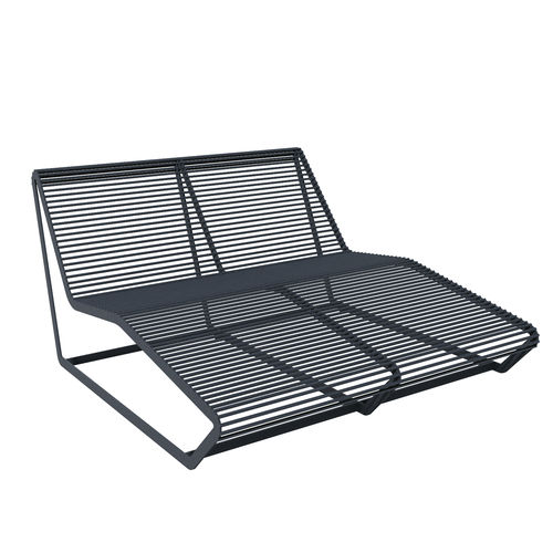 Contemporary sun lounger - 01717 - A Amop Synergies - painted steel / for public space / double