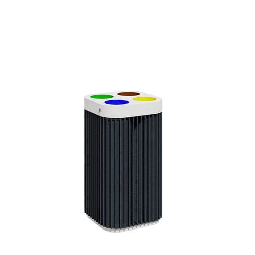 Public trash can - 01726 - A Amop Synergies - recycling / painted steel / concrete