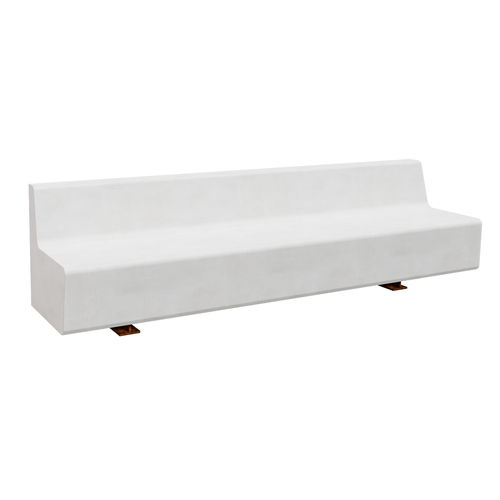 Contemporary public bench - TEJO Collective 240 TD - A Amop Synergies - concrete / COR-TEN® steel / with backrest