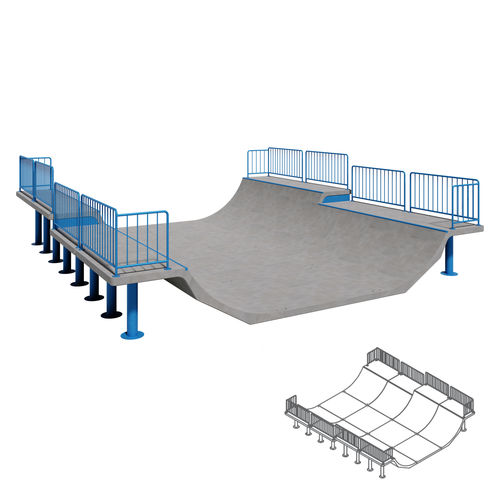 Skatepark mini ramp - 110-140 Wide - 01296 - A Amop Synergies - modular / reinforced concrete / precast concrete