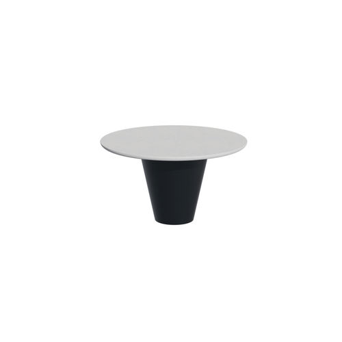 Contemporary side table - Round Up 28004 - A Amop Synergies - concrete / steel base / round