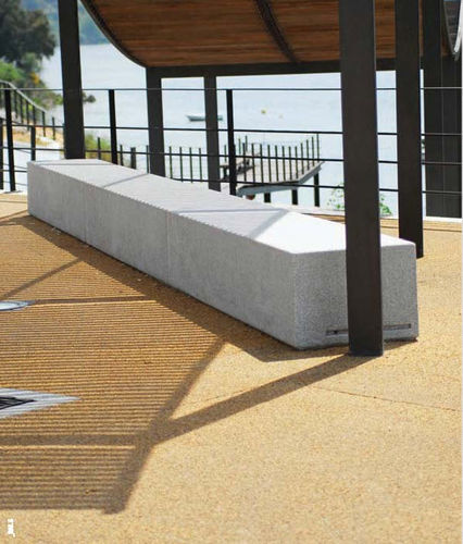 Contemporary public bench - SOLTAS : MASSIVE - A Amop Synergies - concrete