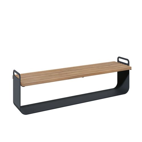 Contemporary public bench - GRIP 32020 - A Amop Synergies - wooden / painted steel / without backrest