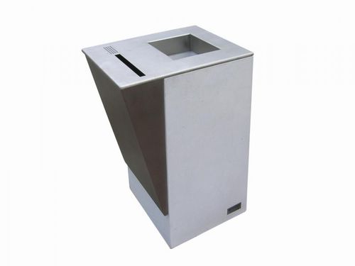 Public trash can - COMBI CITIZEN - A Amop Synergies - stainless steel / COR-TEN® steel / concrete