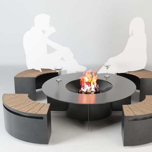 Wood-burning fire pit - LOUNGE - TRAFORART - gas / bioethanol / steel