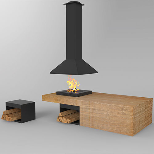 Wood-burning barbecue - COOK - TRAFORART - free-standing / wooden