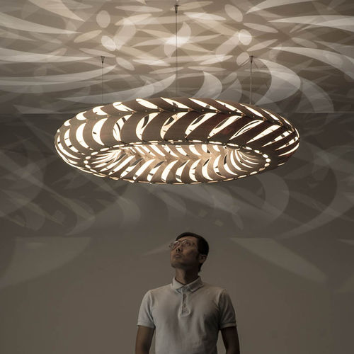Pendant lamp - MARU - David Trubridge Design - aluminum / bamboo / contemporary