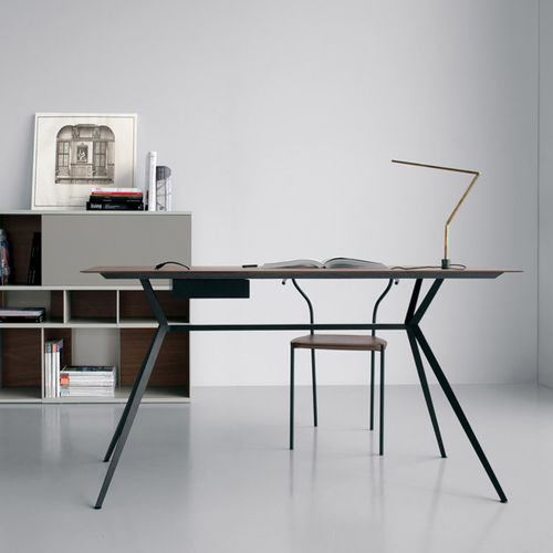 Free-standing desk - BALANCE  - extendo - contemporary / walnut / HPL