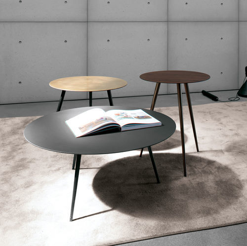 Contemporary coffee table - SPILLO - extendo - walnut / HPL / steel base