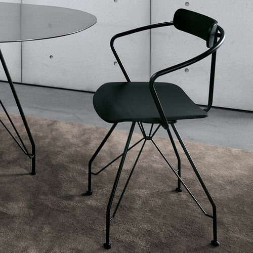 Contemporary chair - ECH4 - extendo - indoor / fabric / oak