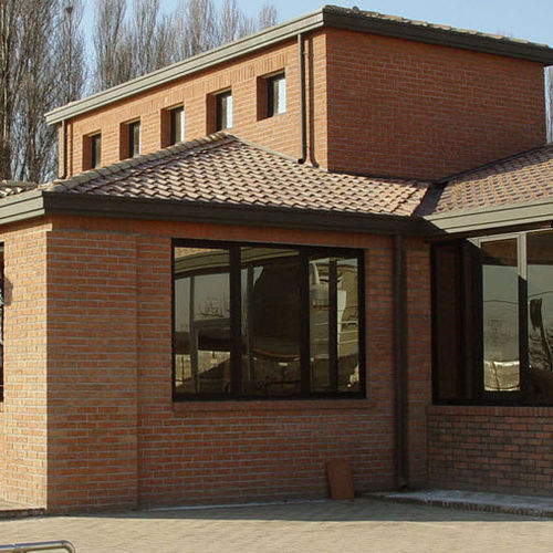 Facade cladding brick - LEADER : BREDA - Santanselmo Group - textured / rustic / colored