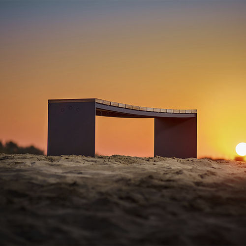 Contemporary garden bench - MANTA - CYRIA | Mobilier Urbain - wooden / steel / thermo-lacquered steel