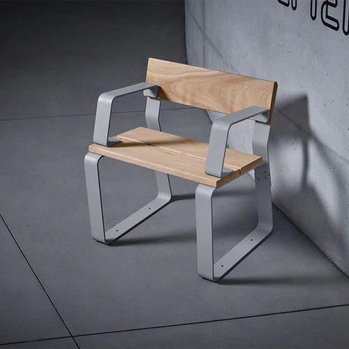 Contemporary chair - KAISEKI - CYRIA | Mobilier Urbain - outdoor / wooden / steel base