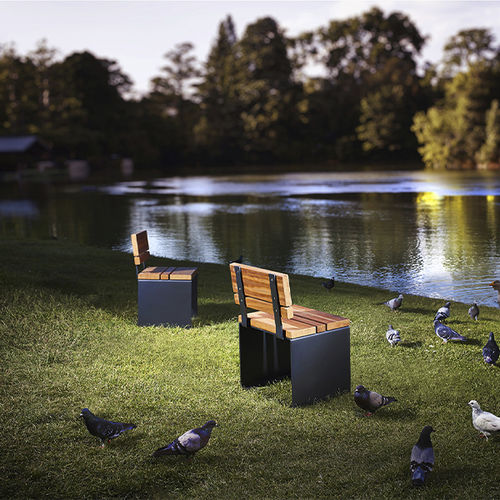 Contemporary chair - PYSA - CYRIA | Mobilier Urbain - outdoor / wooden / steel