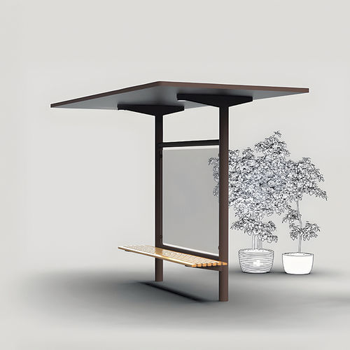 Pine bus shelter - FUNGI - CYRIA | Mobilier Urbain - iroko / exotic wood / robinia