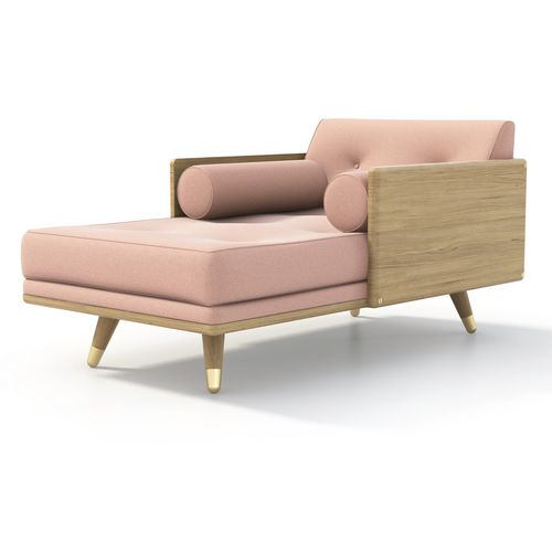 Contemporary chaise longue - NO. 5 SERIES - Kalon Studio - fabric / wooden