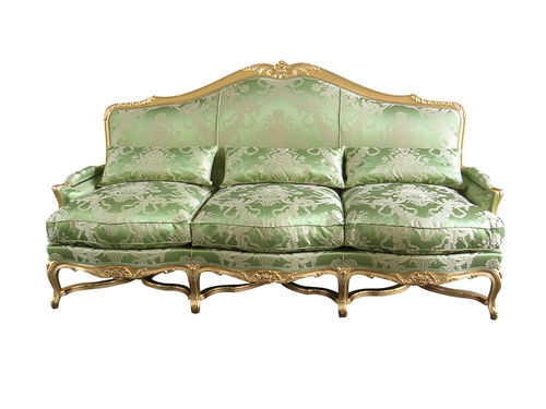 Louis XV style sofa - CRESSON  - Balcaen - green / beech / 3-seater