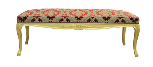 Louis XV style upholstered bench - CONTADES  - Balcaen - fabric / golden