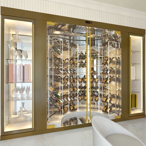 Serving wine cabinet - ASSOLUTA CURVA - ESIGO - for boat / built-in / stainless steel