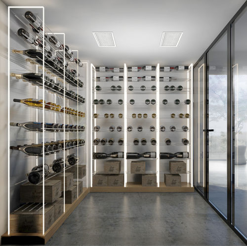 Wooden bottle rack - ESIGO 18 WHP1 - ESIGO - steel / Plexiglas® / wall-mounted