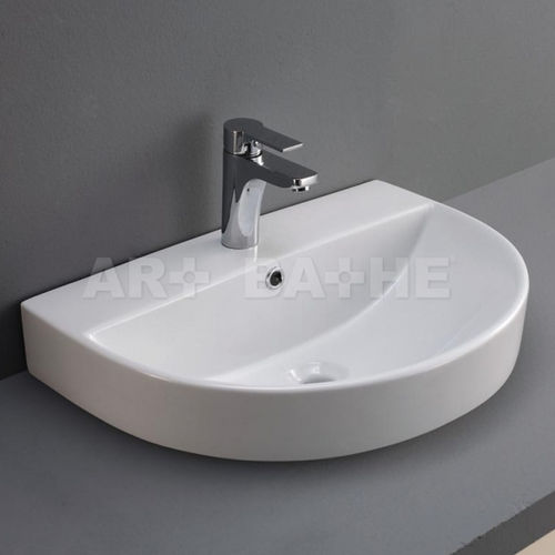 Countertop washbasin - SORIA - artbathe - ceramic / D-shape / contemporary