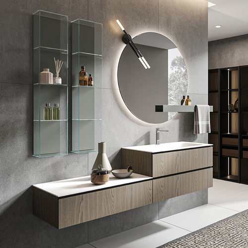 Built-in washbasin - IDRA - Agorà Group - ceramic / with counter / with drawer