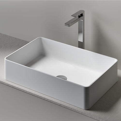 Countertop washbasin - ATENA - Agorà Group - stone / rectangular / without hole