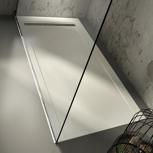 Rectangular shower base - PETRA X - Agorà Group - raised / stone / non-slip