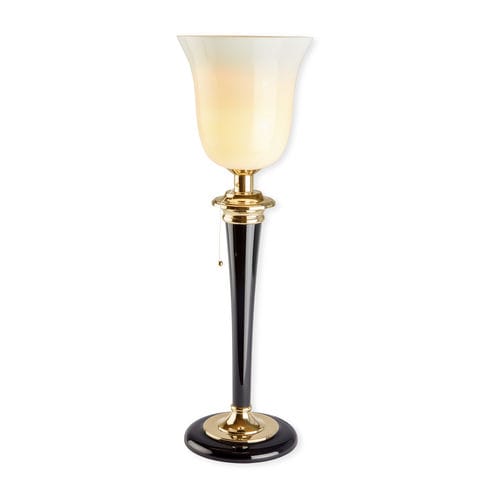 Table lamp - MAZDA TABLE GOLD - Art Deco Schneider - polished brass / lacquered wood / traditional