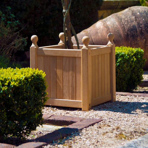 Oak planter - ROBLE - Alexander Rose - square / contemporary / outdoor