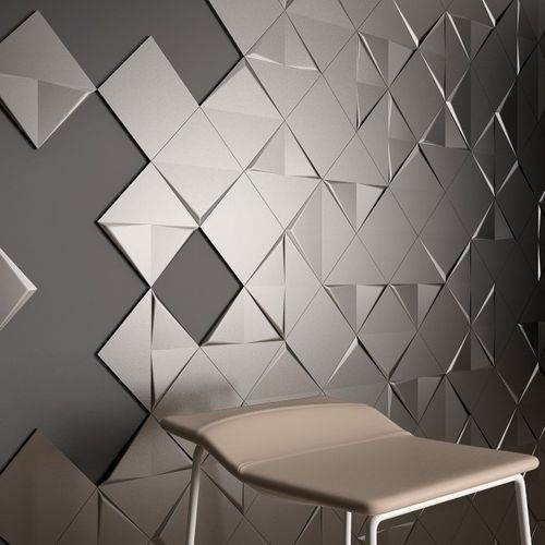Ceramic tile - ANGLES 1-2-3 SILVER - INTHETILE - metallized / indoor / wall