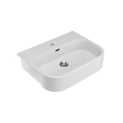 Semi-recessed washbasin - SYN4556101 - Olympia - ceramic / contemporary