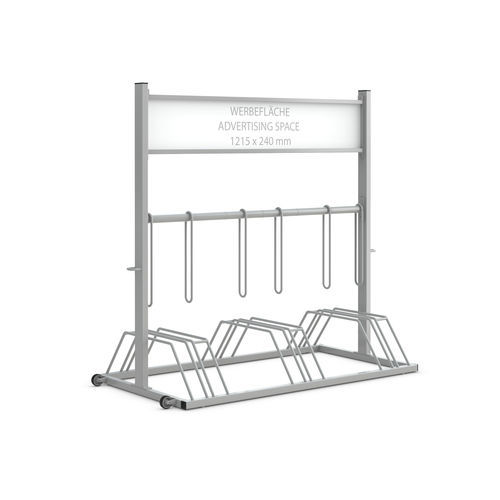 Floor-mounted bike rack - 105000077 - wsm Raumsysteme - secure / advertising / vandal-proof