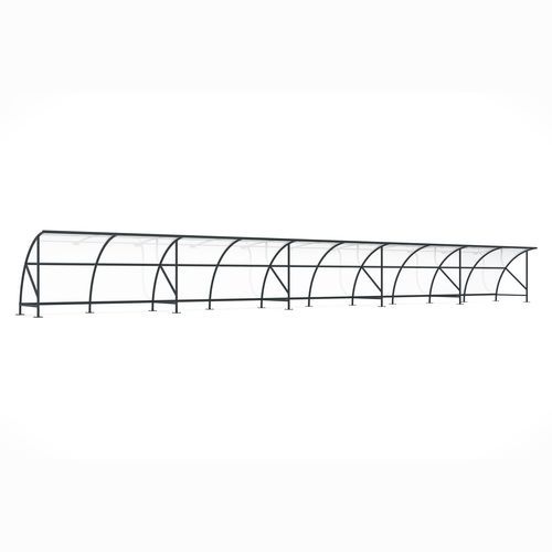 Polycarbonate canopy cycle shelter - Bamberg B 1/20 RAL 7016 - wsm Raumsysteme - sustainable / modular / galvanised steel