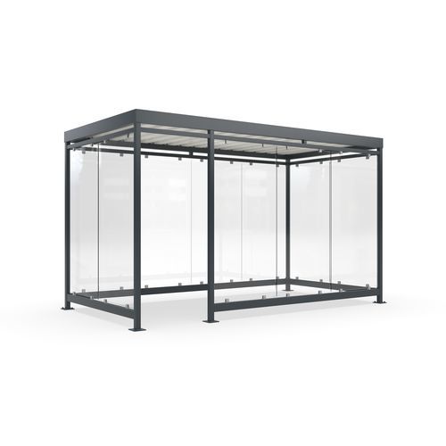 Public space multi-function shelter - Köln K4 b/e - wsm Raumsysteme - for urban areas / for parking lot