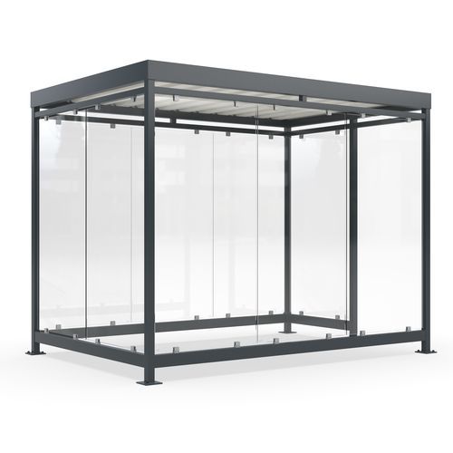 Public space multi-function shelter - Köln K3 e/a - wsm Raumsysteme - for urban areas / for parking lot