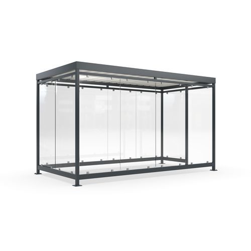 Public space multi-function shelter - Köln K4 f/a - wsm Raumsysteme - for urban areas / for parking lot