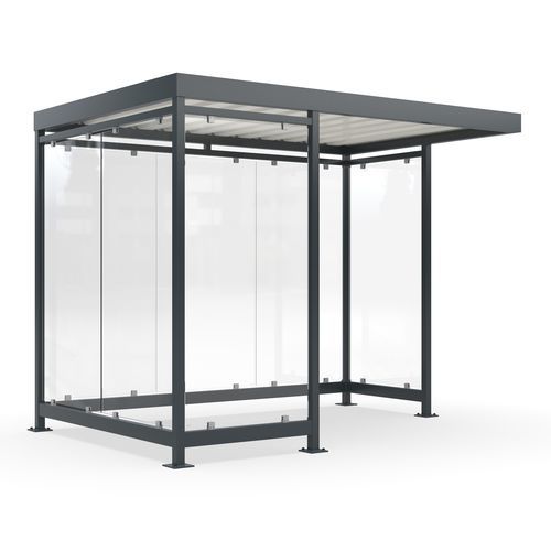 Public space multi-function shelter - Köln K3 c/a - wsm Raumsysteme - for urban areas / for parking lot