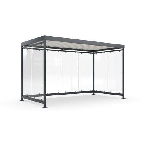 Public space multi-function shelter - Köln K4 b/b - wsm Raumsysteme - for urban areas / for parking lot