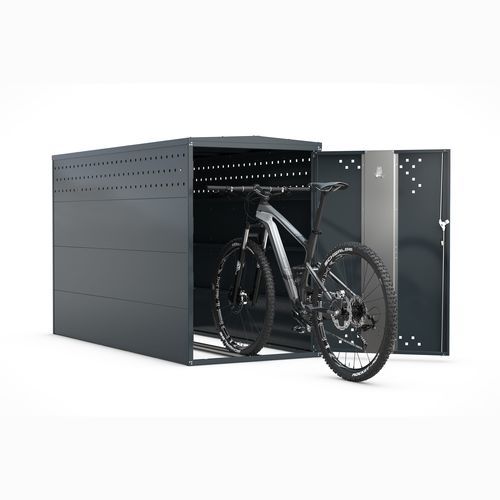 Secure cycle shelter - BikeBox 1 G - wsm Raumsysteme - modular / galvanised steel / for public space