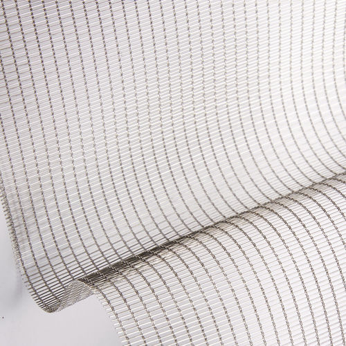Stainless steel wire mesh - TRIPLE  - MeshArt Dorstener Drahtwerke - architectural / elongated mesh / silver-colored