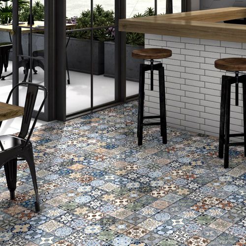 Indoor tile - XEREA - Codicer - floor / porcelain stoneware / patchwork