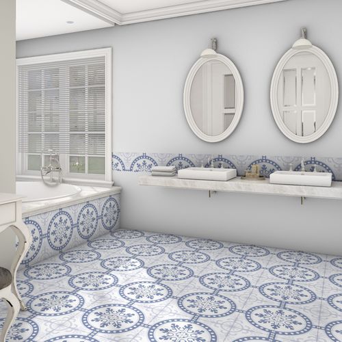 Bathroom tile - DUART - Codicer - floor / porcelain stoneware / patterned
