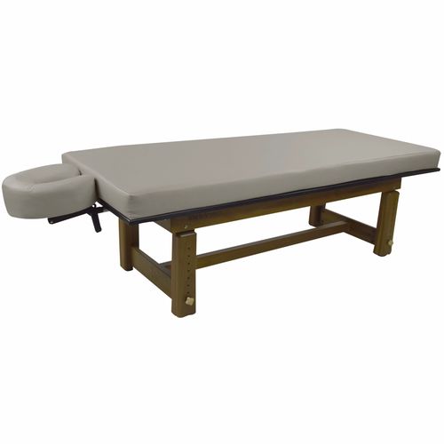 Fixed massage table - SOLTERRA - Touch America - teak / foam / height-adjustable