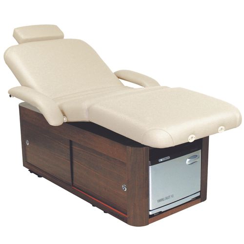 Walnut massage table - ATLAS CONTEMPO - Touch America - foam / height-adjustable / with storage compartment