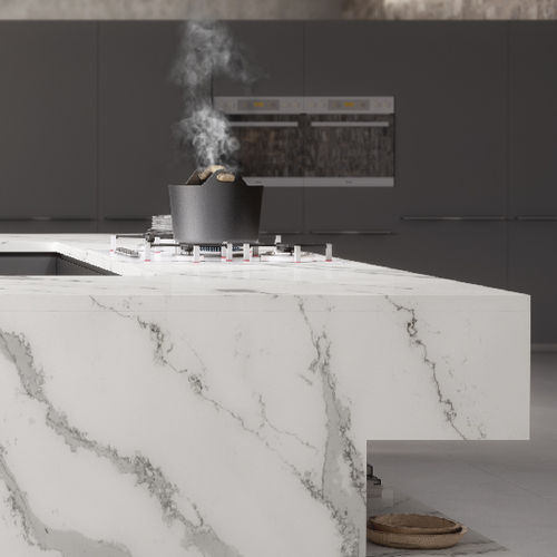 Quartz countertop - UNIQUE CALACATTATM - COMPAC The Surfaces Company - kitchen
