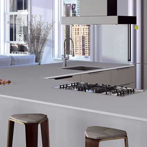 Quartz composite countertop - ICE ZEMENT - COMPAC The Surfaces Company - kitchen