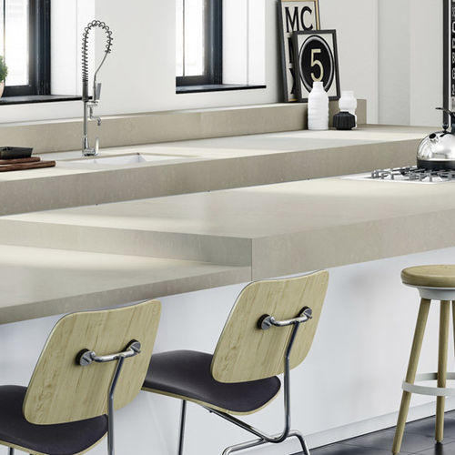 Quartz composite countertop - BEIGE ZEMENT - COMPAC The Surfaces Company - kitchen